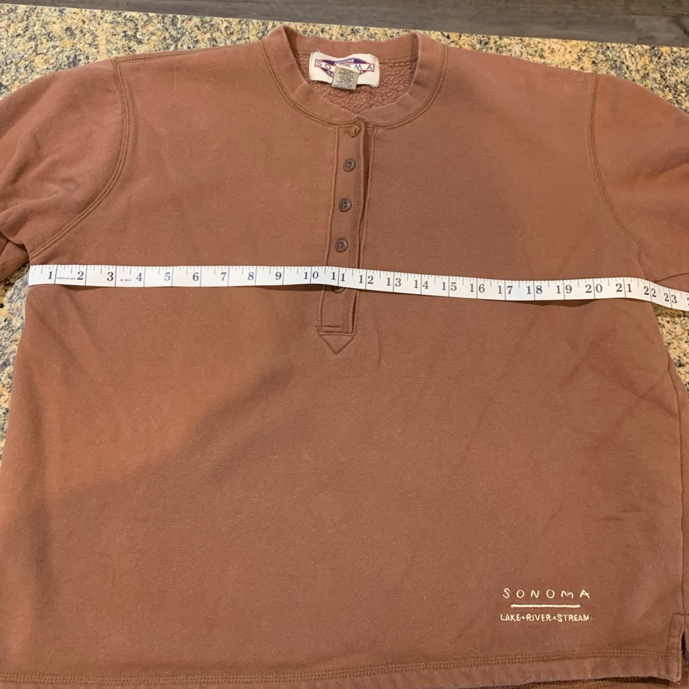 Chocolate brown sweatshirt Size large petite. - Picture 7 of 9